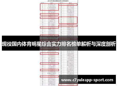 现役国内体育明星综合实力排名榜单解析与深度剖析